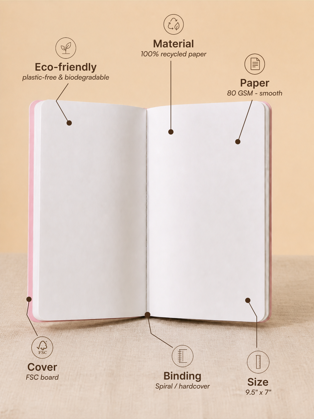 Grey Matter Notebook – Pink