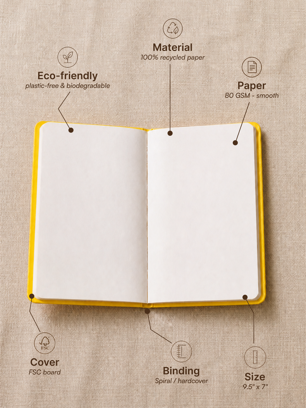 Grey Matter Notebook – Yellow