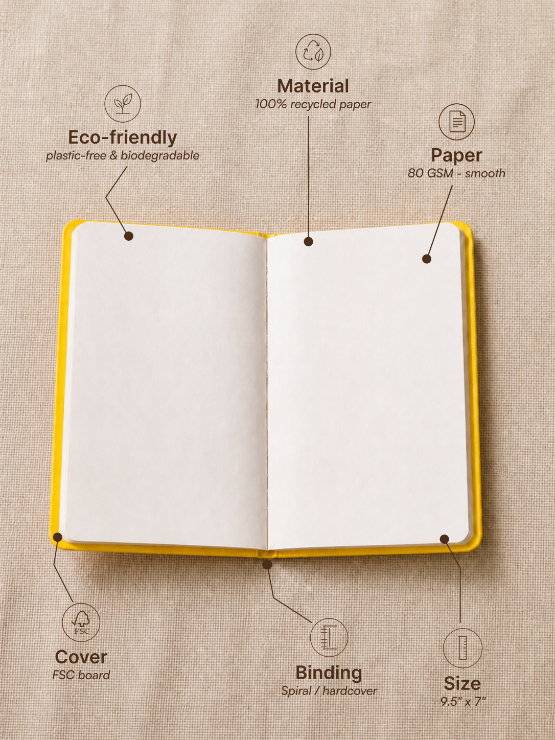 Grey Matter Notebook – Yellow